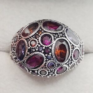 Pink Orange Purple Gemstone Ring